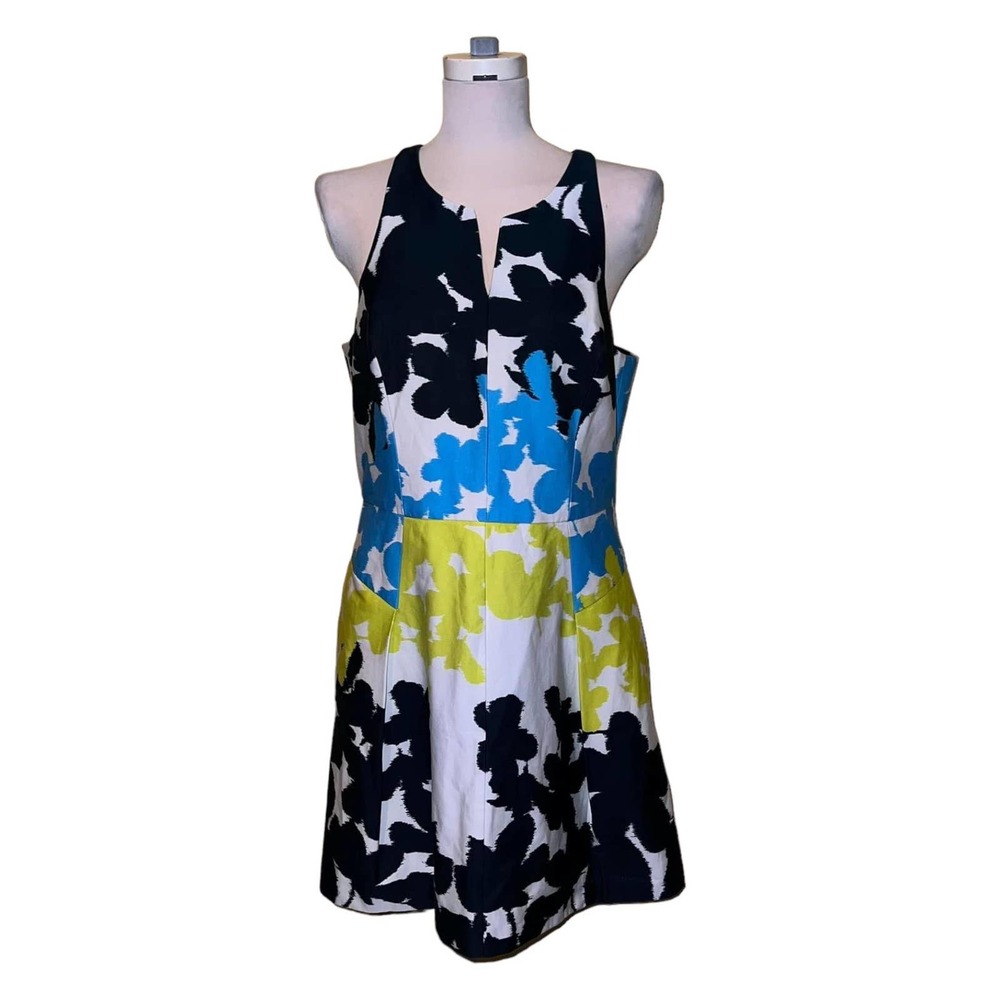 Milly Multicolored Racerback Floral Dress Sleeveless Size 14